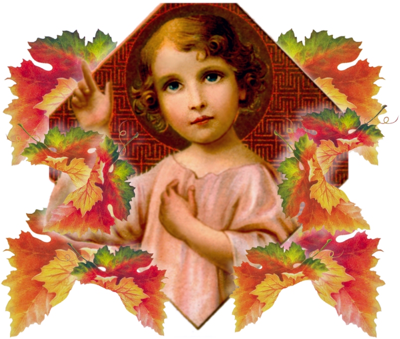 CHRIST CHILD WITH AUTUMN LEAVES