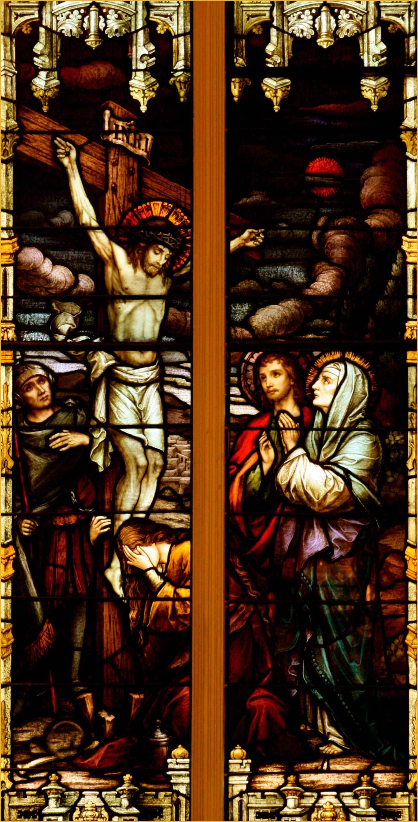 STAINED GLASS CRUCIFIXION