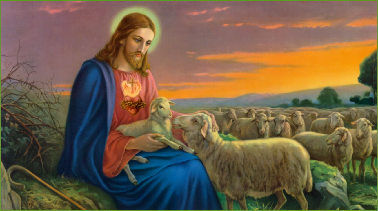 THE GOOD SHEPHERD WITH THE BLACK SHEEP