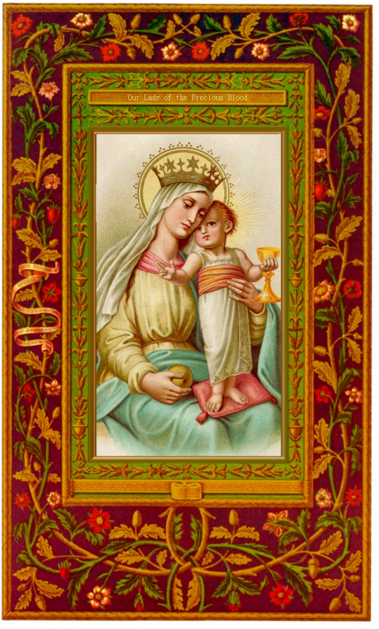 OUR LADY OF THE PRECIOUS BLOOD IN ILLUMINATION FRAME