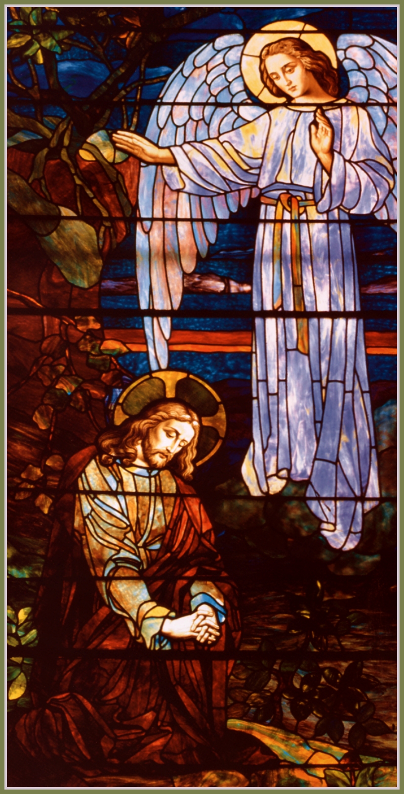 STAINED GLASS AGONY IN THE GARDEN