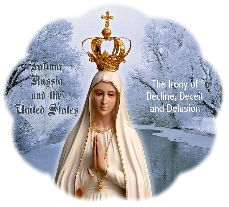 OUR LADY OF FATIMA IMAGE WITH BANNER TEXT