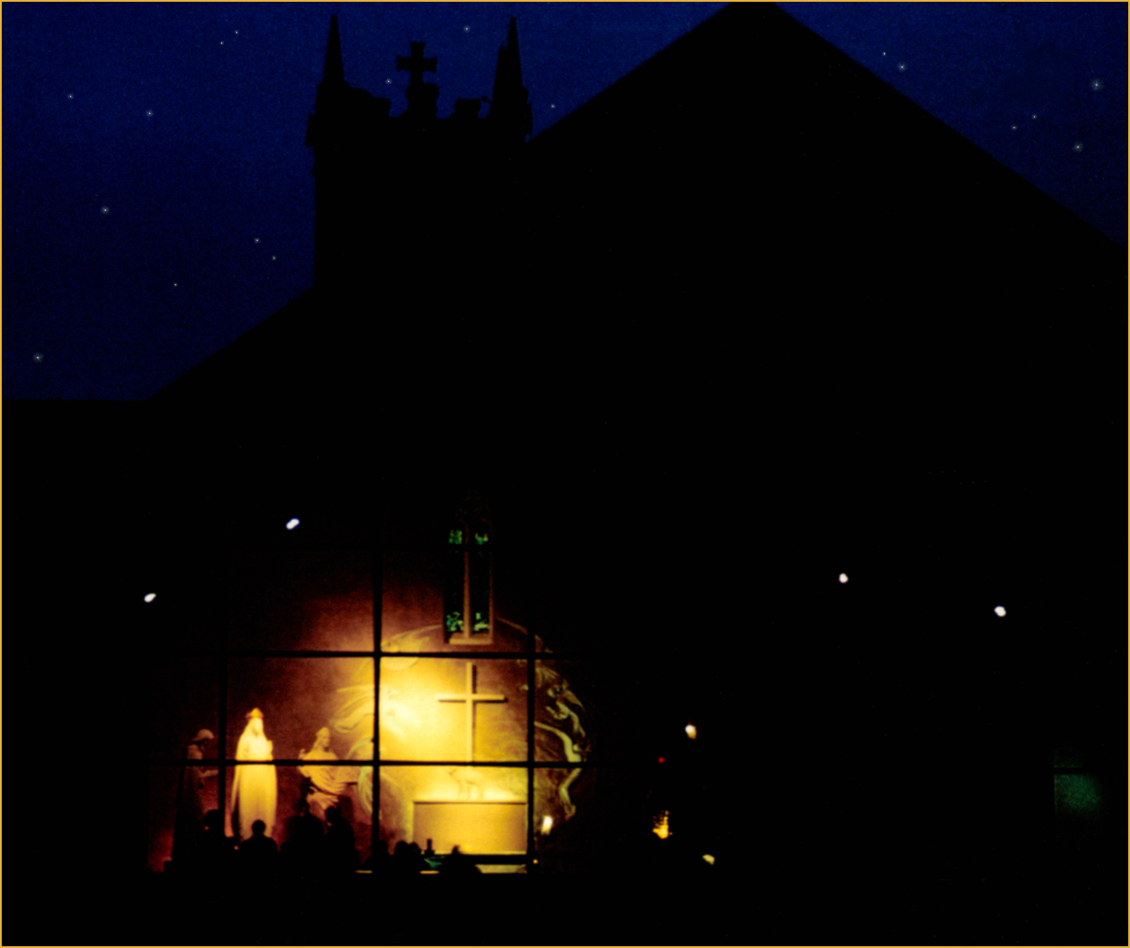 KNOCK CHURCH AT NIGHT