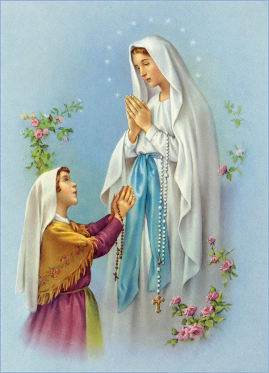 our lady of lourdes clipart