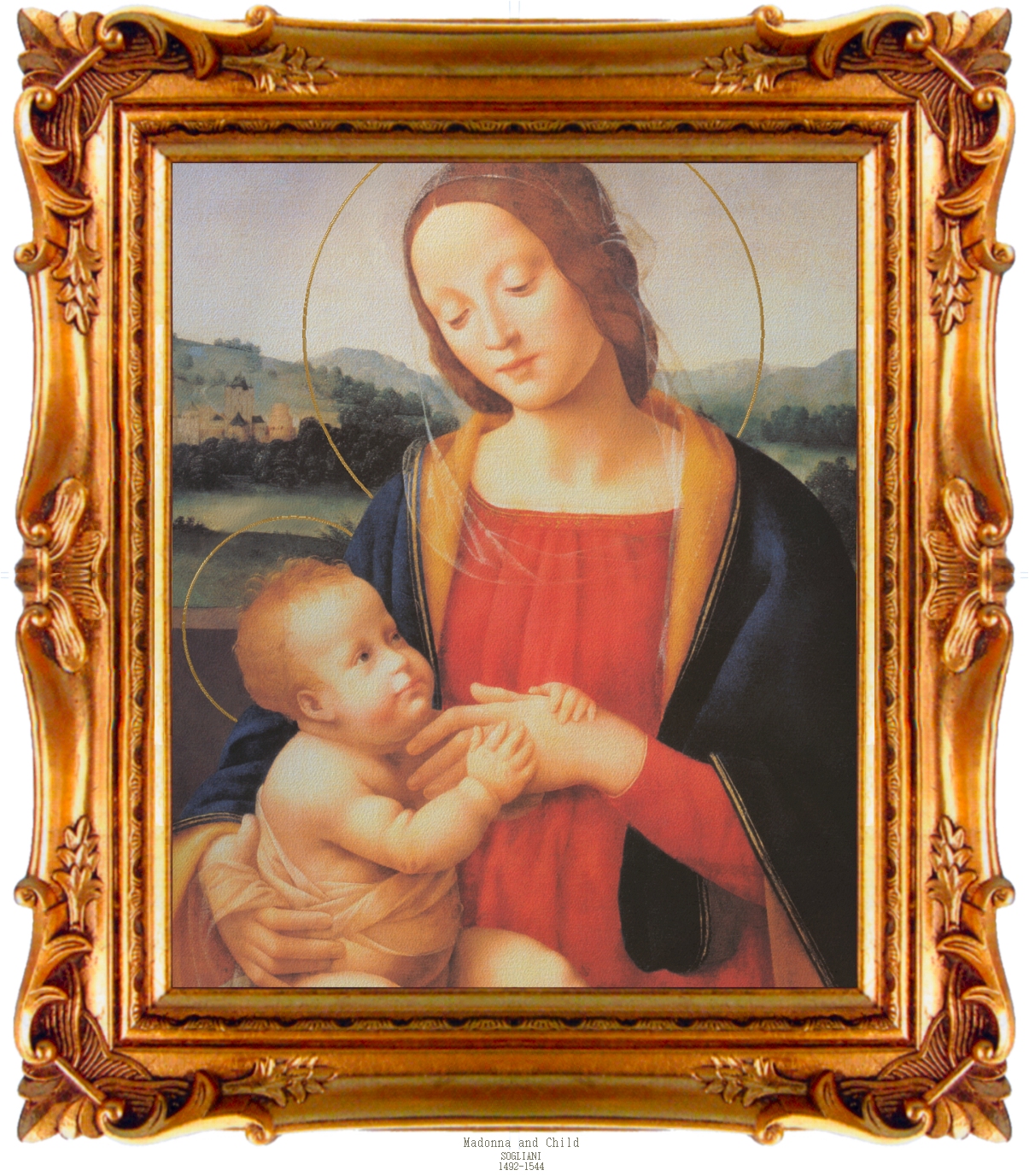 MADONNA AND CHILD IN AN ORNATE FRAME