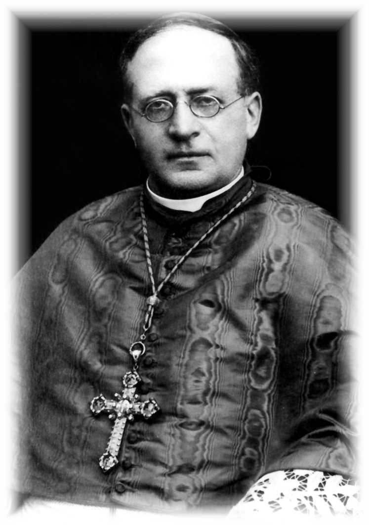 BLACK AND WHITE OF POPE PIUS XI WITH GLOW TRIM