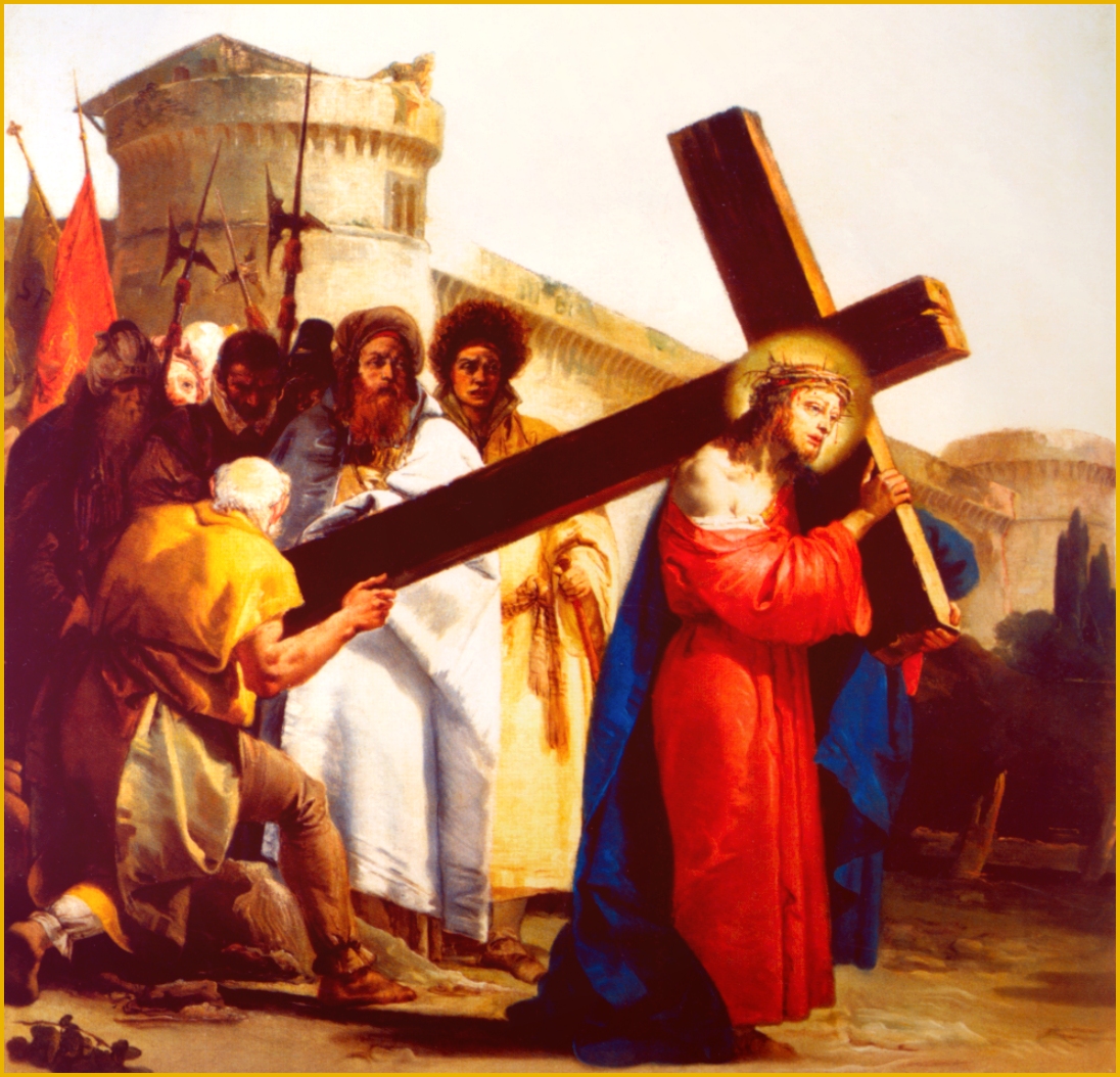 passion of the christ carrying the cross scene