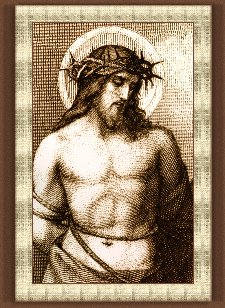 SEPIA CHRIST IN WEAVE FRAME