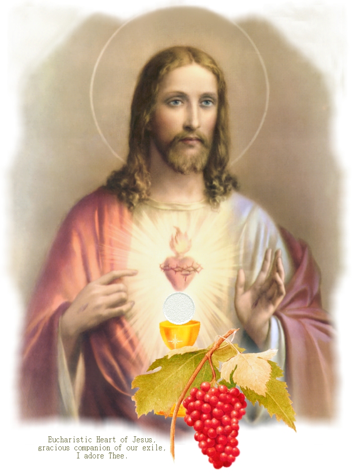 SACRED HEART WITH CHALICE AND GRAPES