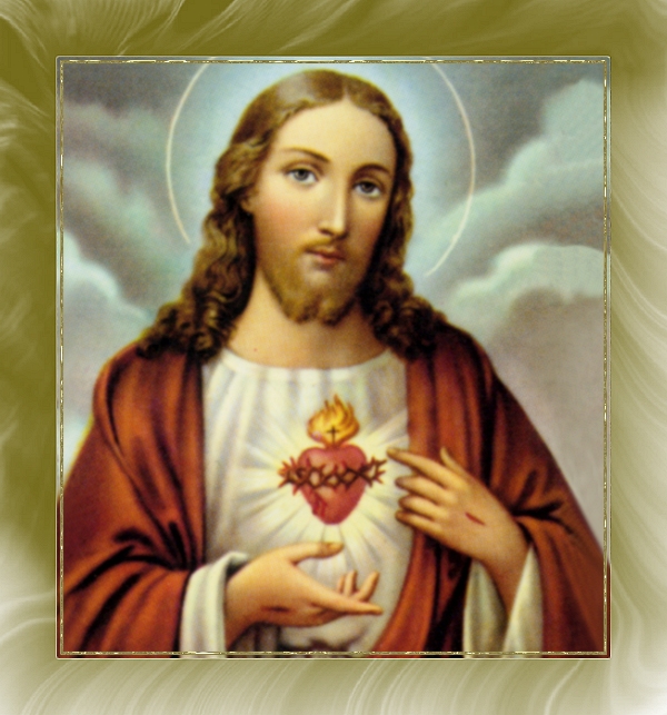 SACRED HEART IN GRAPHIC FRAME