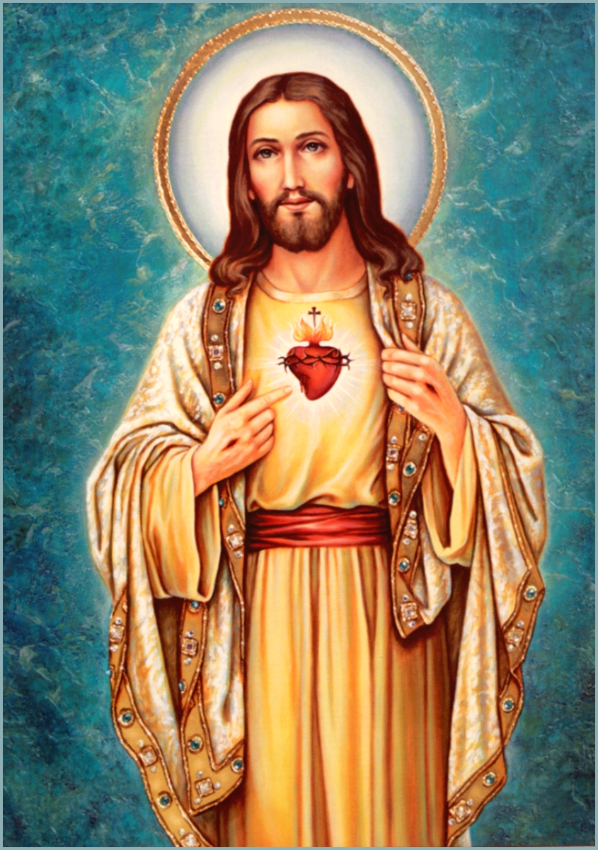 SACRED HEART WITH YELLOW GARMENTS