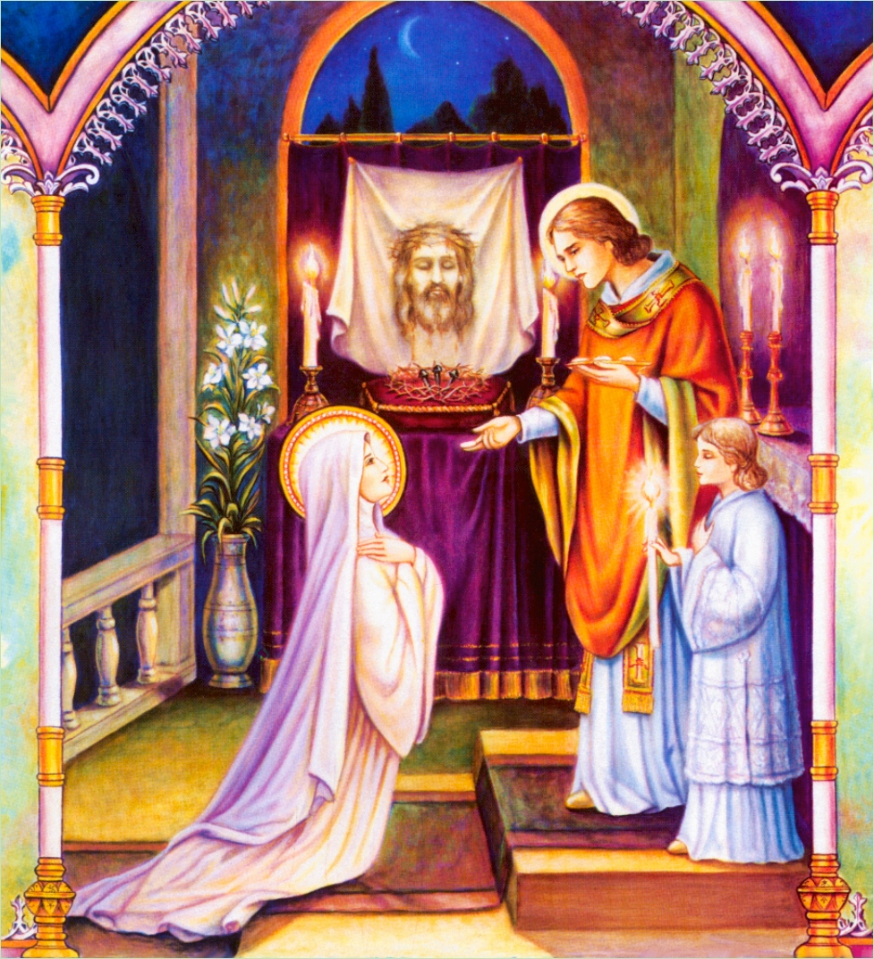 ST. JOHN GIVING HOLY COMMUNION TO OUR LADY