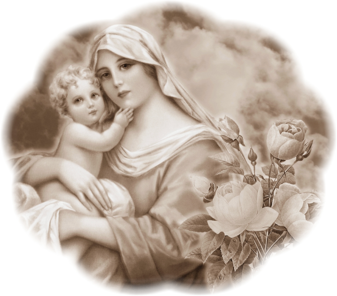 SEPIA MADONNA AND CHILD